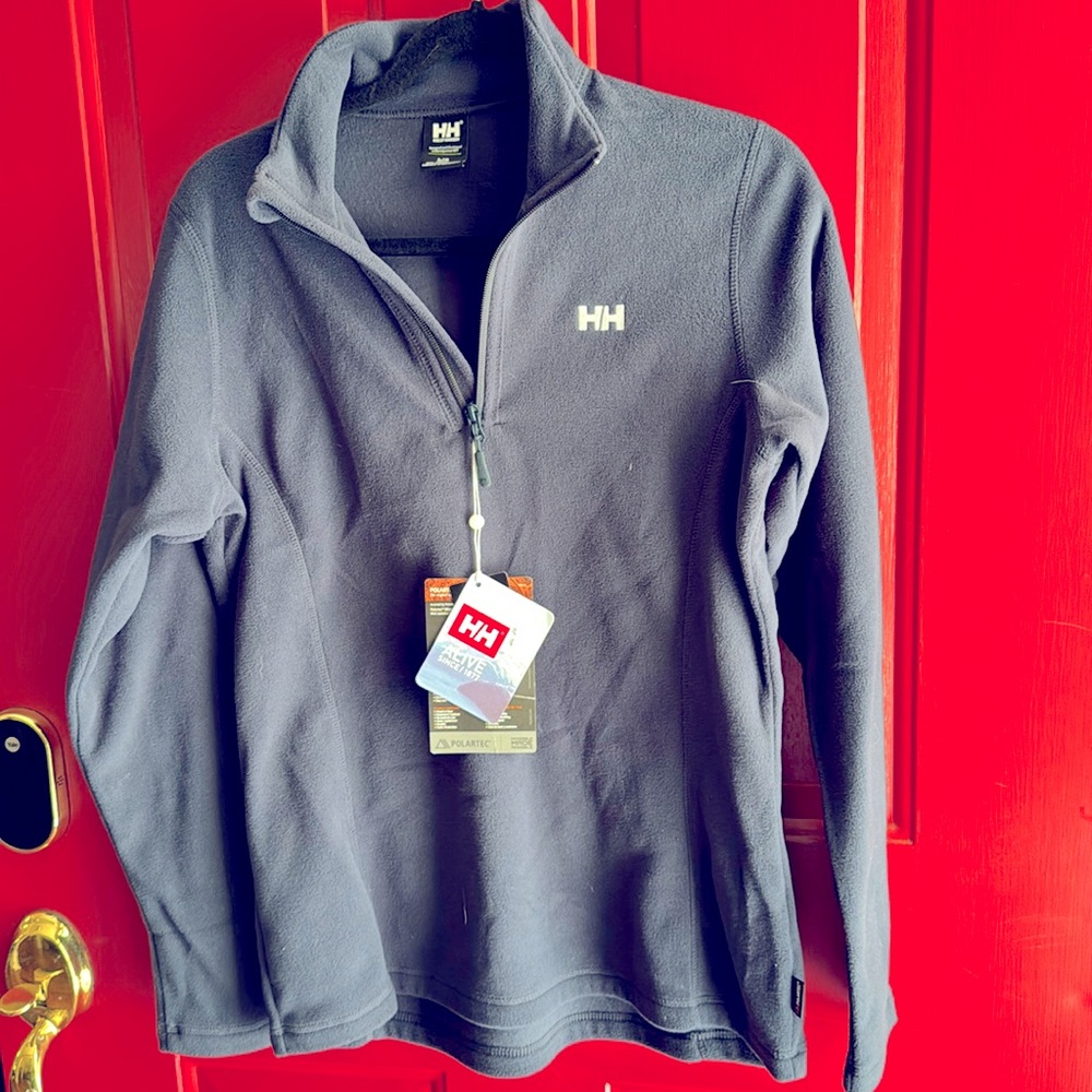 Helly Hansen quarter zip fleece pullover women's size large Navy Blue